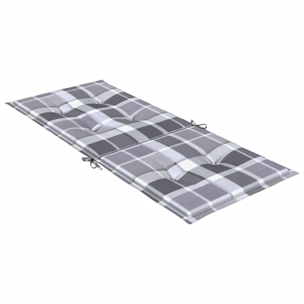 vidaXL Poduszki na krzesła ogrodowe, 4 szt., szara krata, 120x50x3 cm