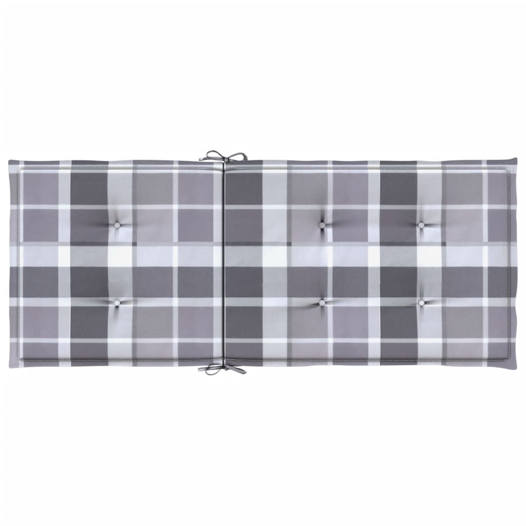 vidaXL Poduszki na krzesła ogrodowe, 6 szt., szara krata, 120x50x3 cm