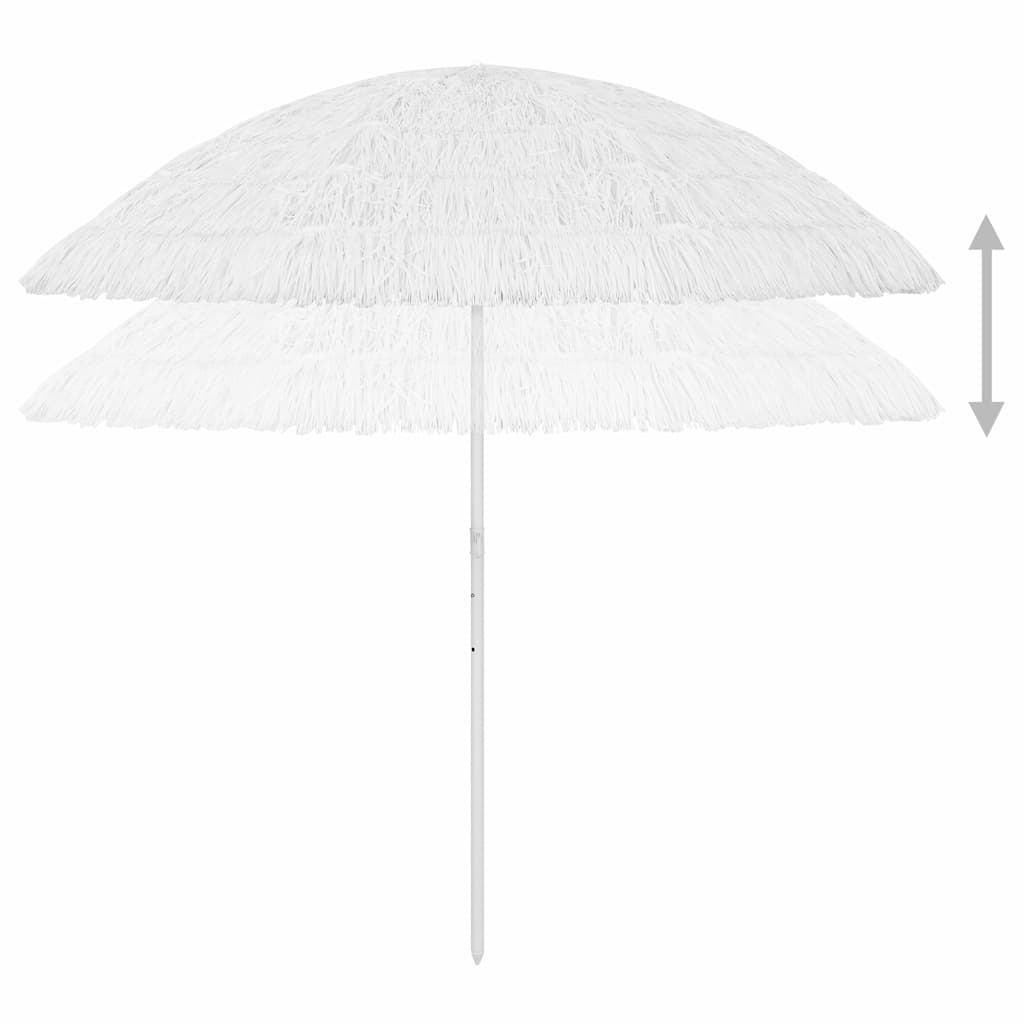 vidaXL Parasol plażowy w hawajskim stylu, biały, 300 cm