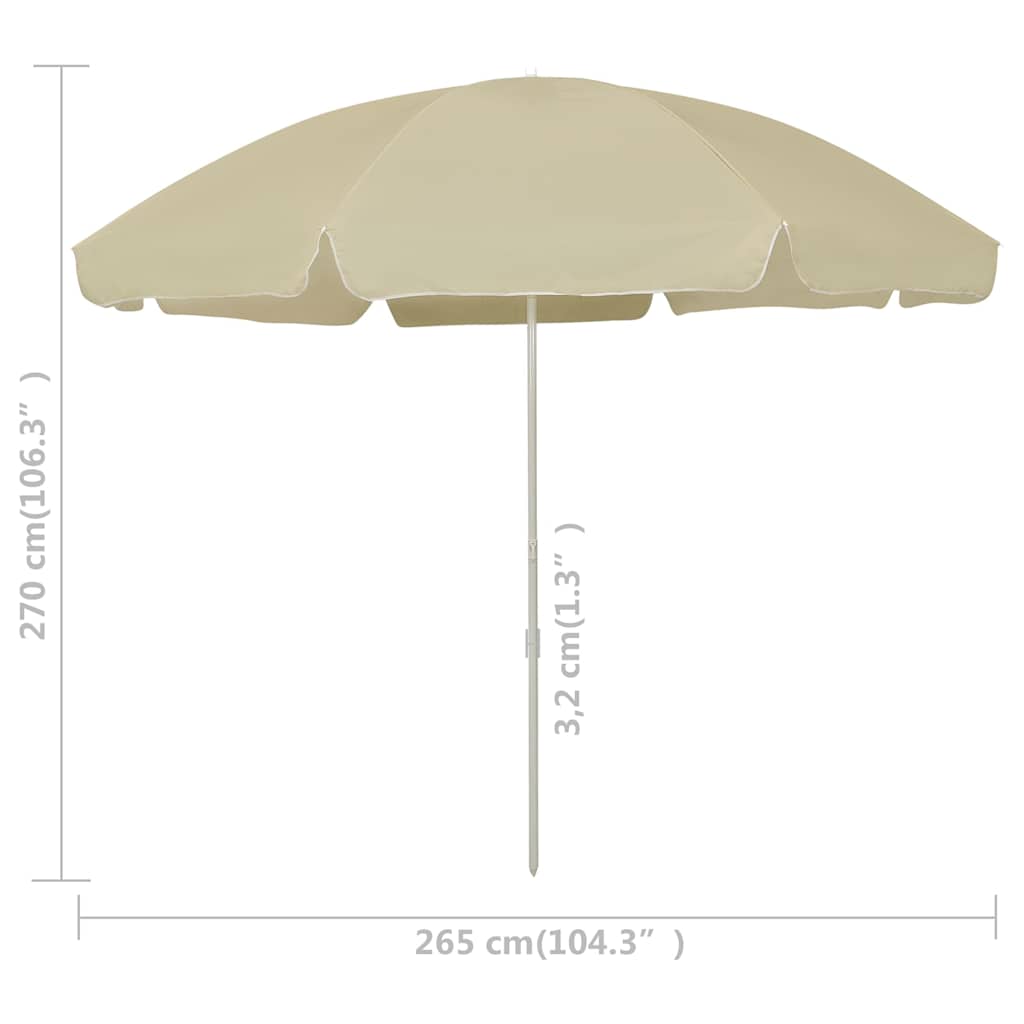 vidaXL Parasol plażowy, piaskowy żółty, 300 cm
