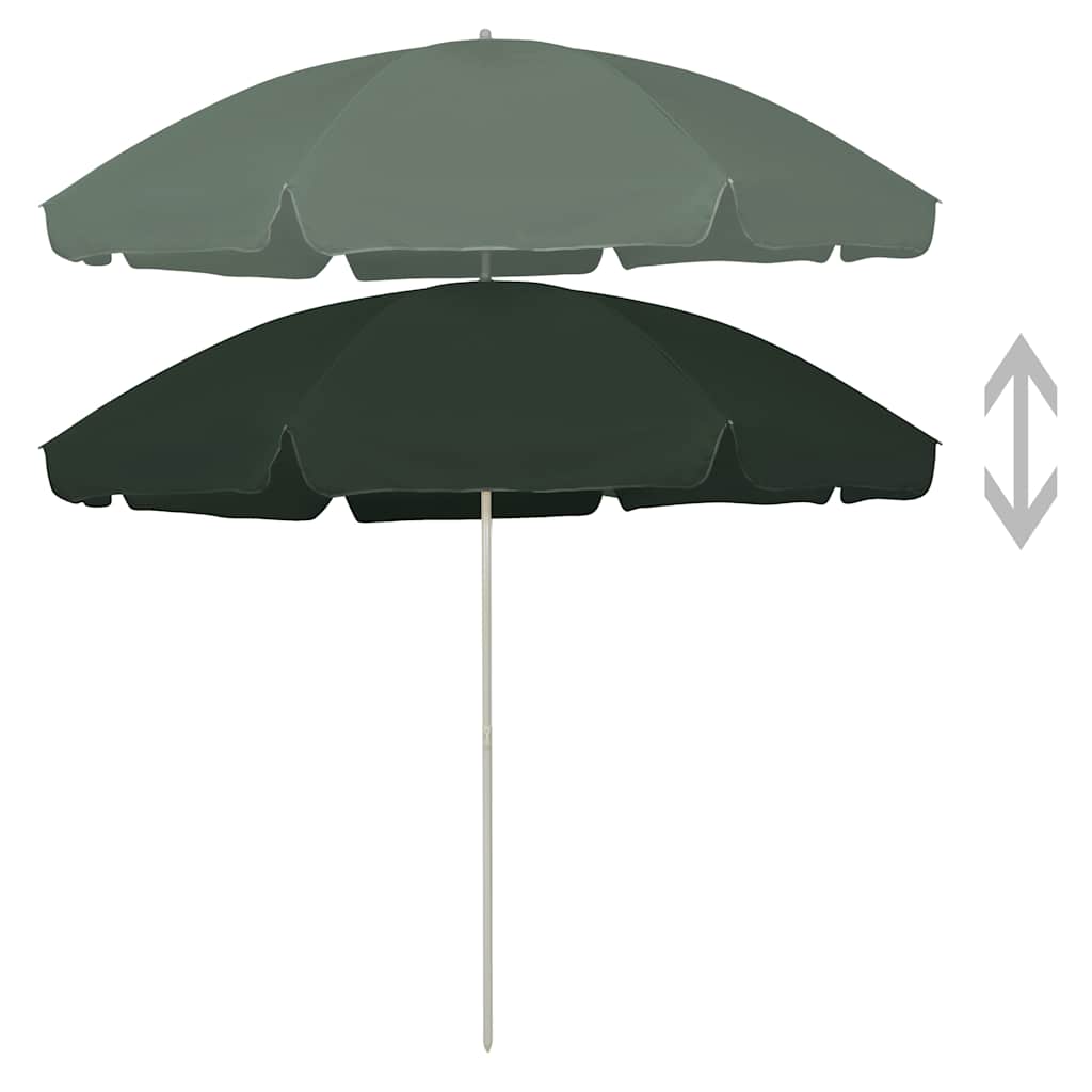 vidaXL Parasol plażowy, zielony, 300 cm