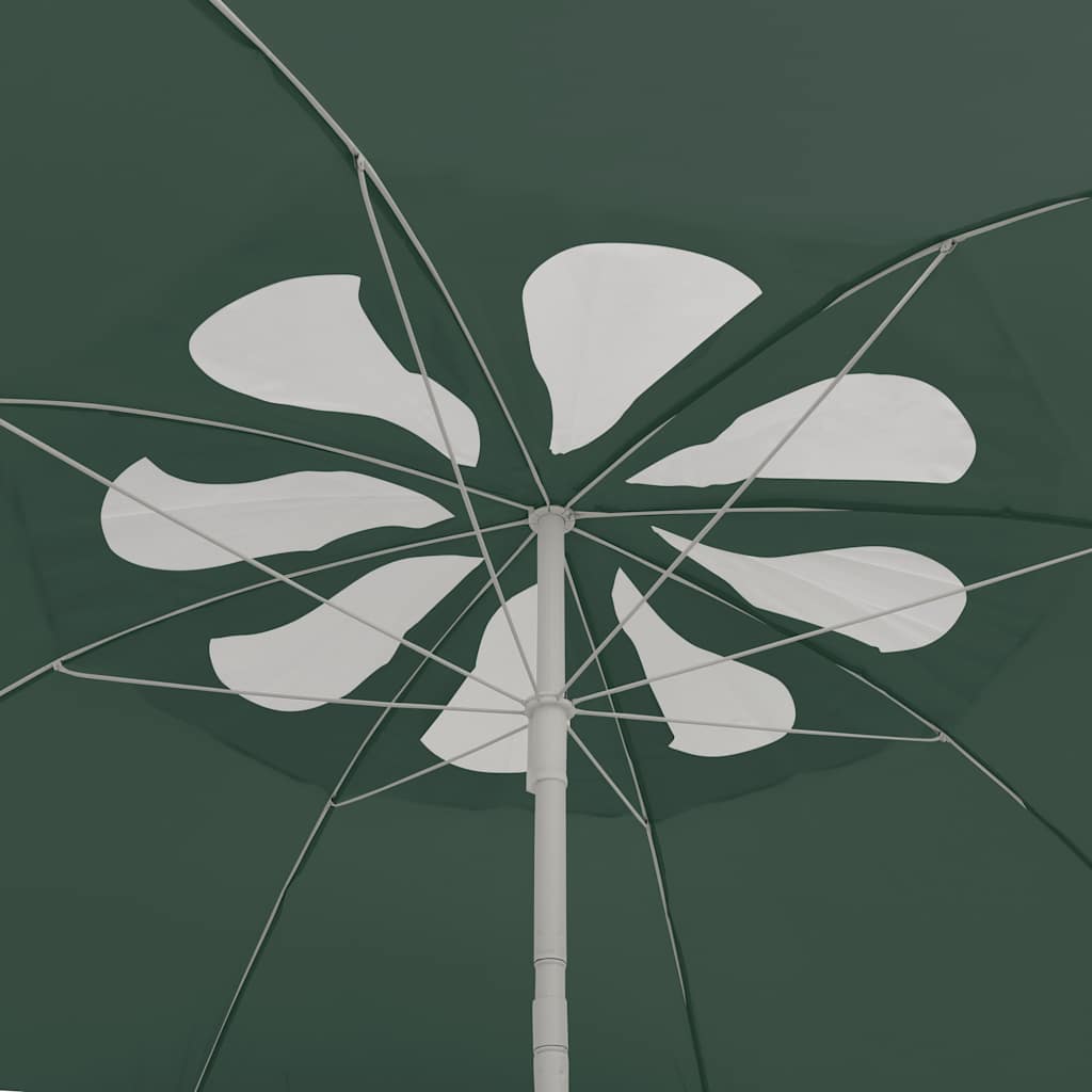 vidaXL Parasol plażowy, zielony, 300 cm