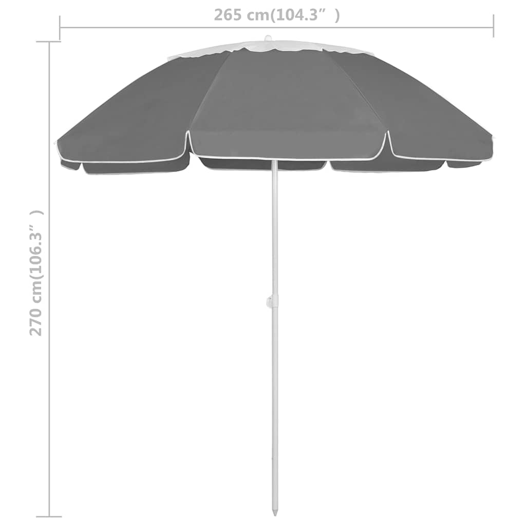 vidaXL Parasol plażowy, antracytowy, 300 cm