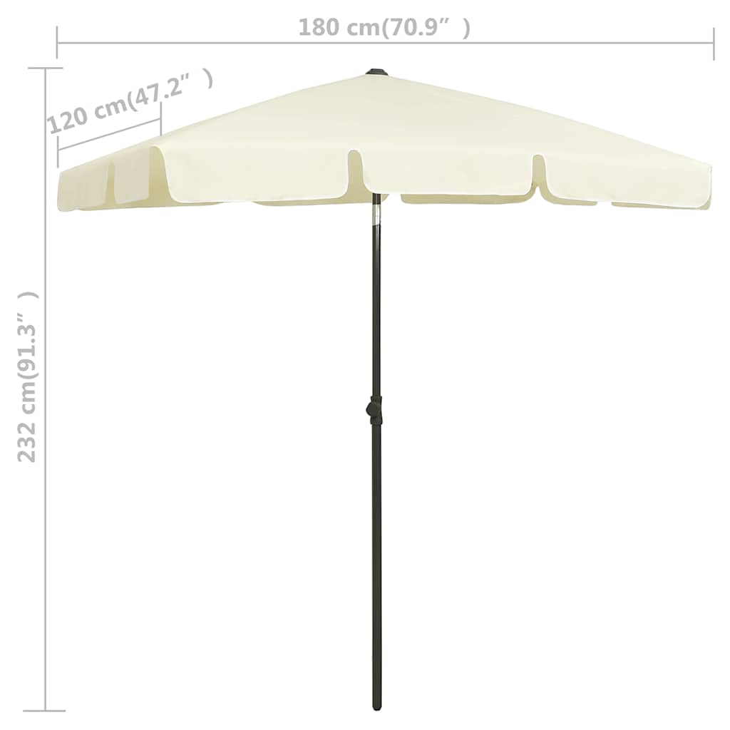 vidaXL Parasol plażowy, piaskowy żółty, 180x120 cm