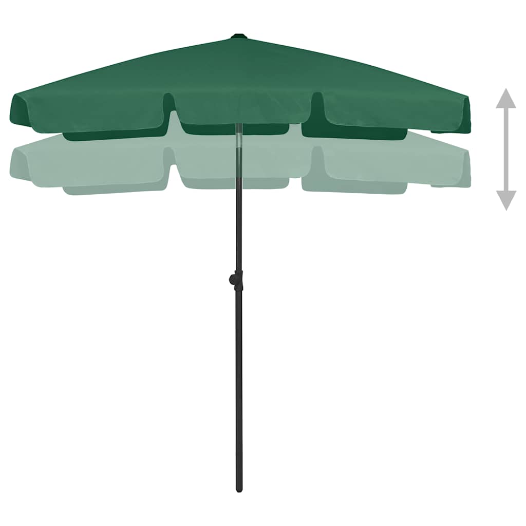 vidaXL Parasol plażowy, zielony, 180x120 cm