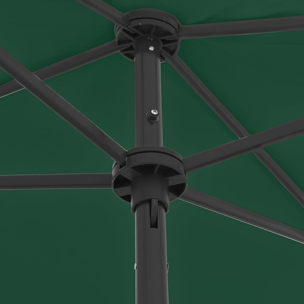 vidaXL Parasol plażowy, zielony, 180x120 cm