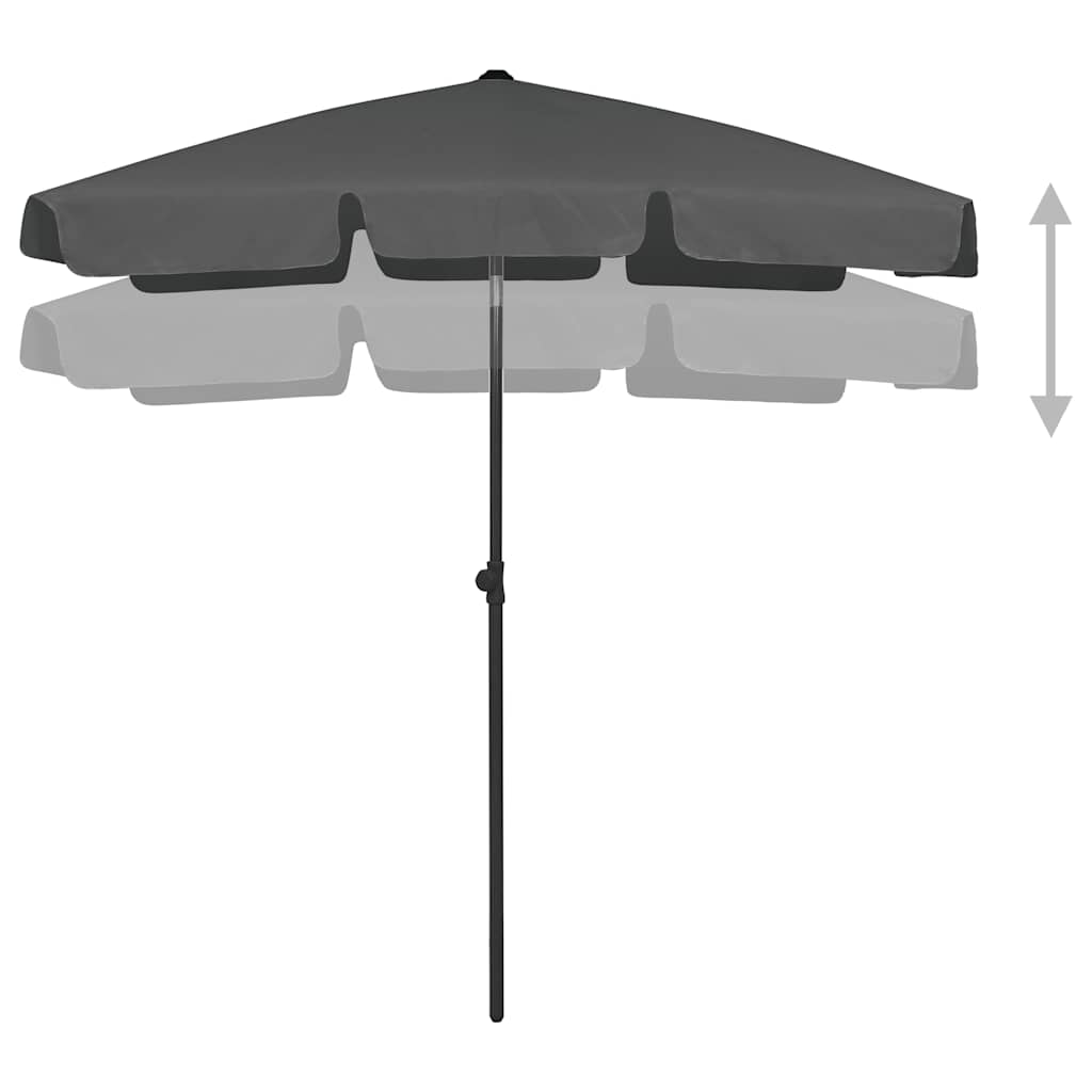 vidaXL Parasol plażowy, antracytowy, 180x120 cm