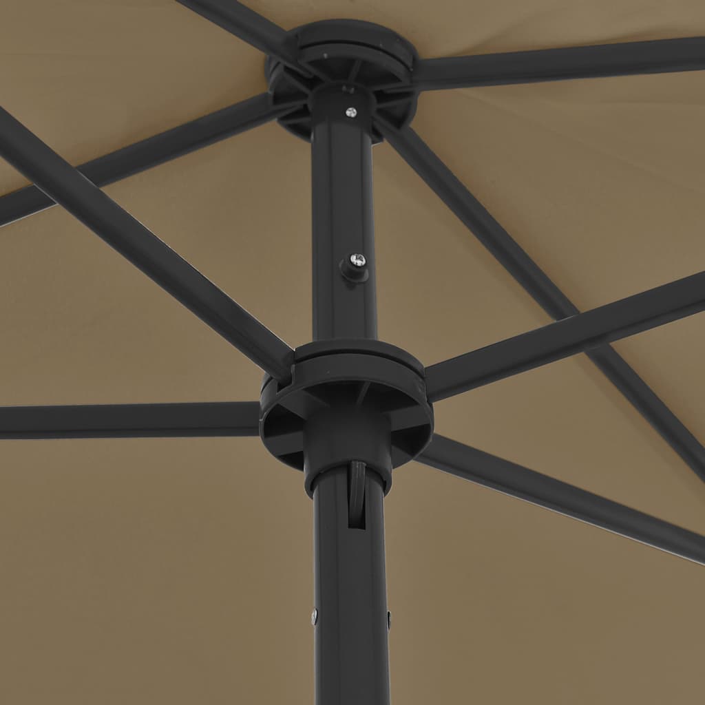 vidaXL Parasol plażowy, taupe, 180x120 cm
