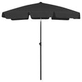 vidaXL Parasol plażowy, czarny, 180x120 cm