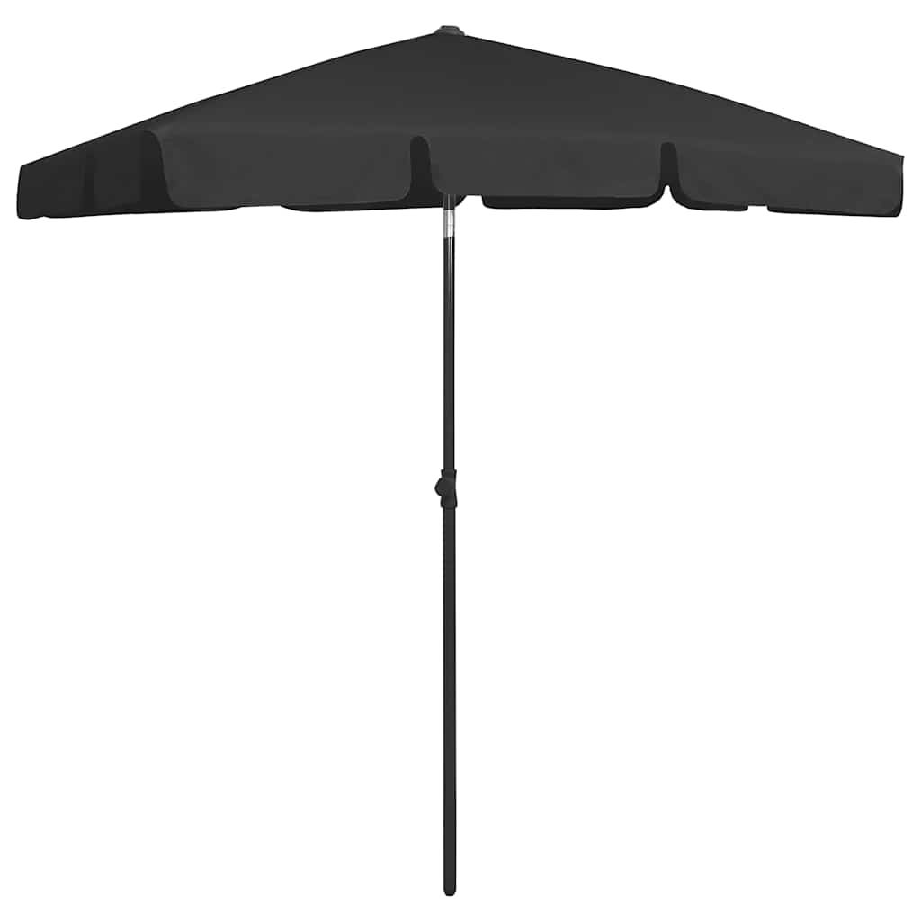 vidaXL Parasol plażowy, czarny, 180x120 cm