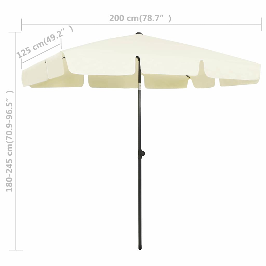 vidaXL Parasol plażowy, piaskowy żółty, 200x125 cm