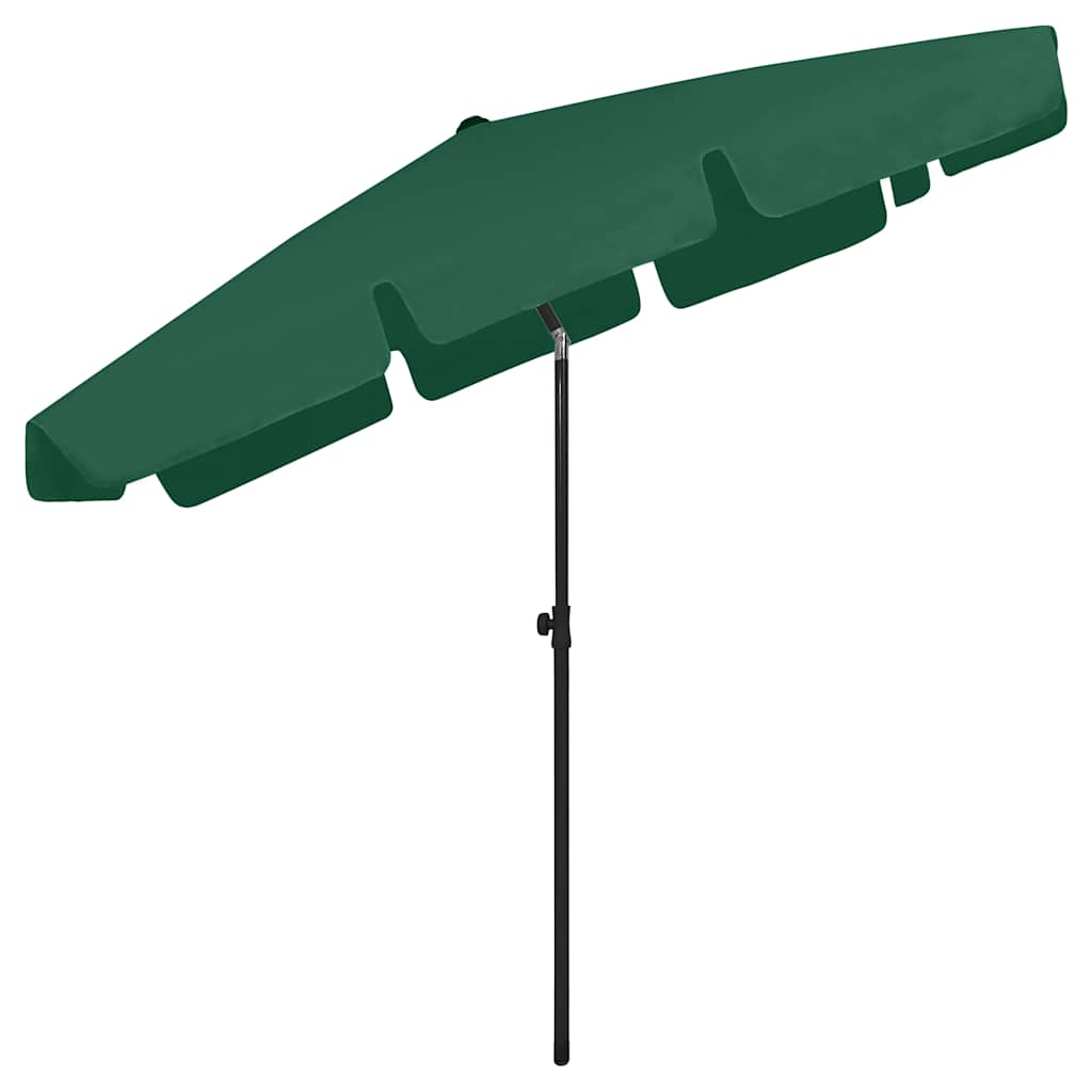 vidaXL Parasol plażowy, zielony, 200x125 cm