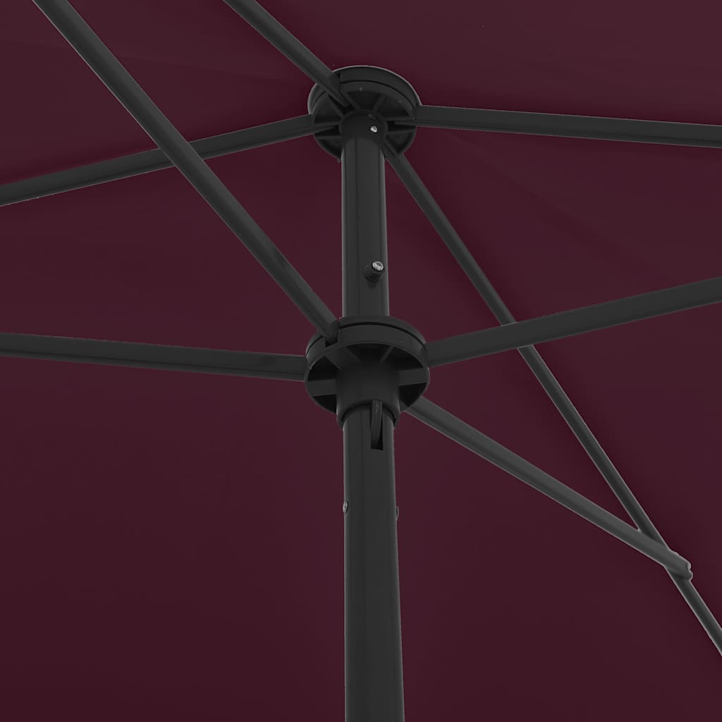 vidaXL Parasol plażowy, bordowy, 200x125 cm