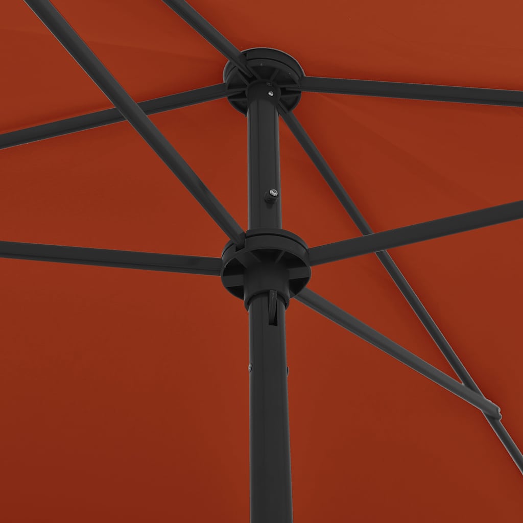 vidaXL Parasol plażowy, terakota, 200x125 cm