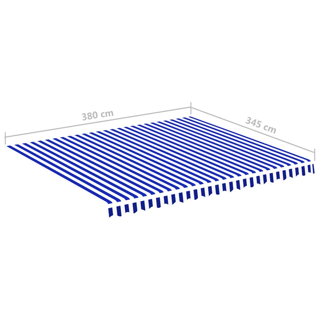 vidaXL Zapasowa tkanina na markizę, niebiesko-biała, 4x3,5 m