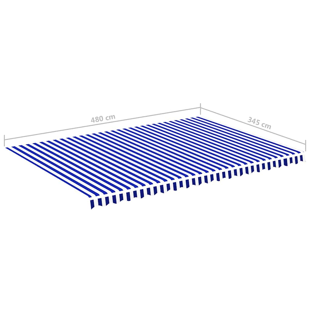 vidaXL Zapasowa tkanina na markizę, niebiesko-biała, 5 x 3,5 m