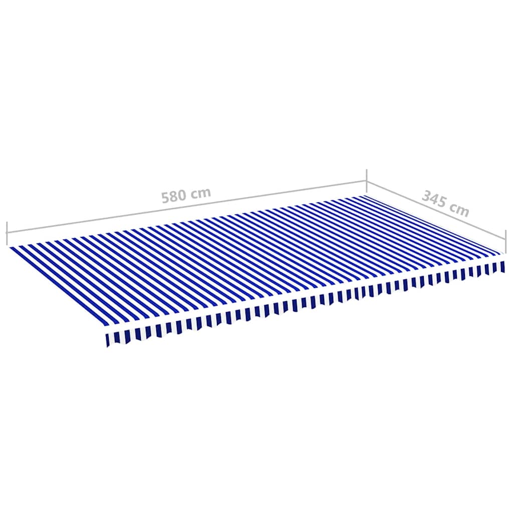 vidaXL Zapasowa tkanina na markizę, niebiesko-biała, 6x3,5 m