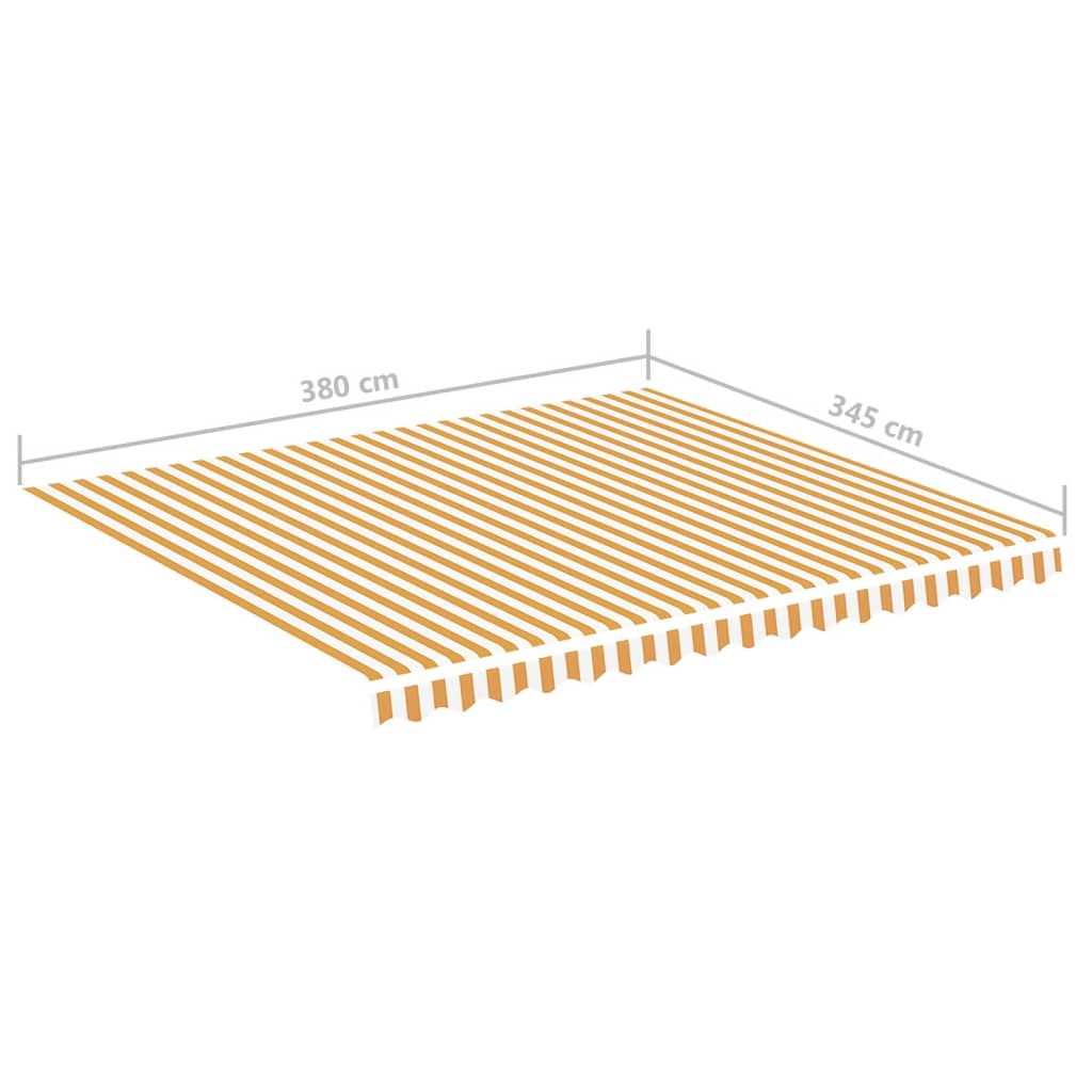 vidaXL Zapasowa tkanina na markizę, żółto-biała, 4x3,5 m