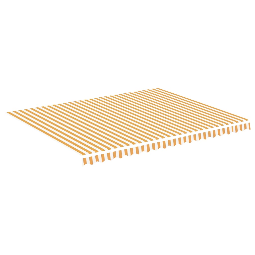 vidaXL Zapasowa tkanina na markizę, żółto-biała, 4,5x3,5 m