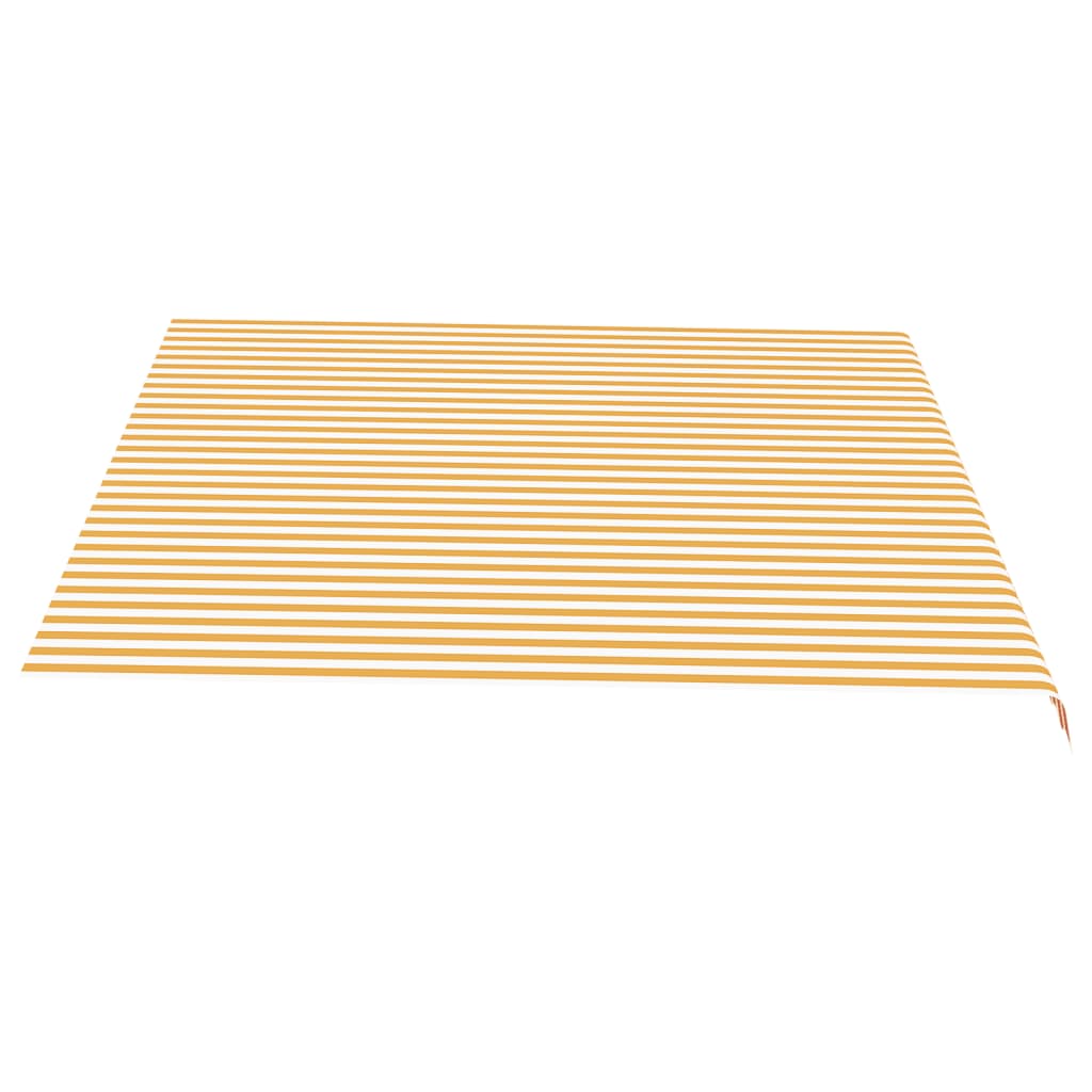vidaXL Zapasowa tkanina na markizę, żółto-biała, 4,5x3,5 m