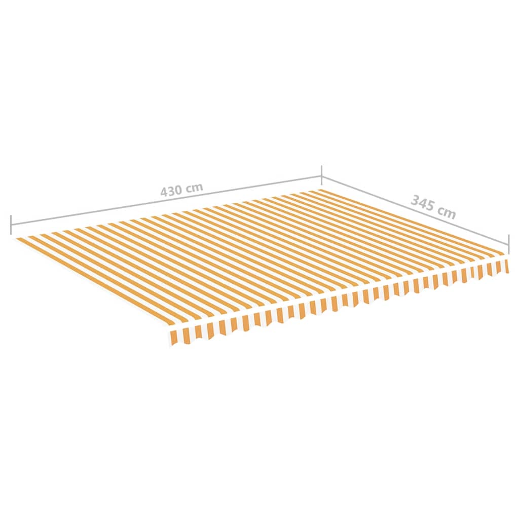 vidaXL Zapasowa tkanina na markizę, żółto-biała, 4,5x3,5 m
