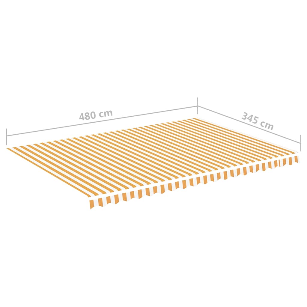 vidaXL Zapasowa tkanina na markizę, żółto-biała, 5x3,5 m