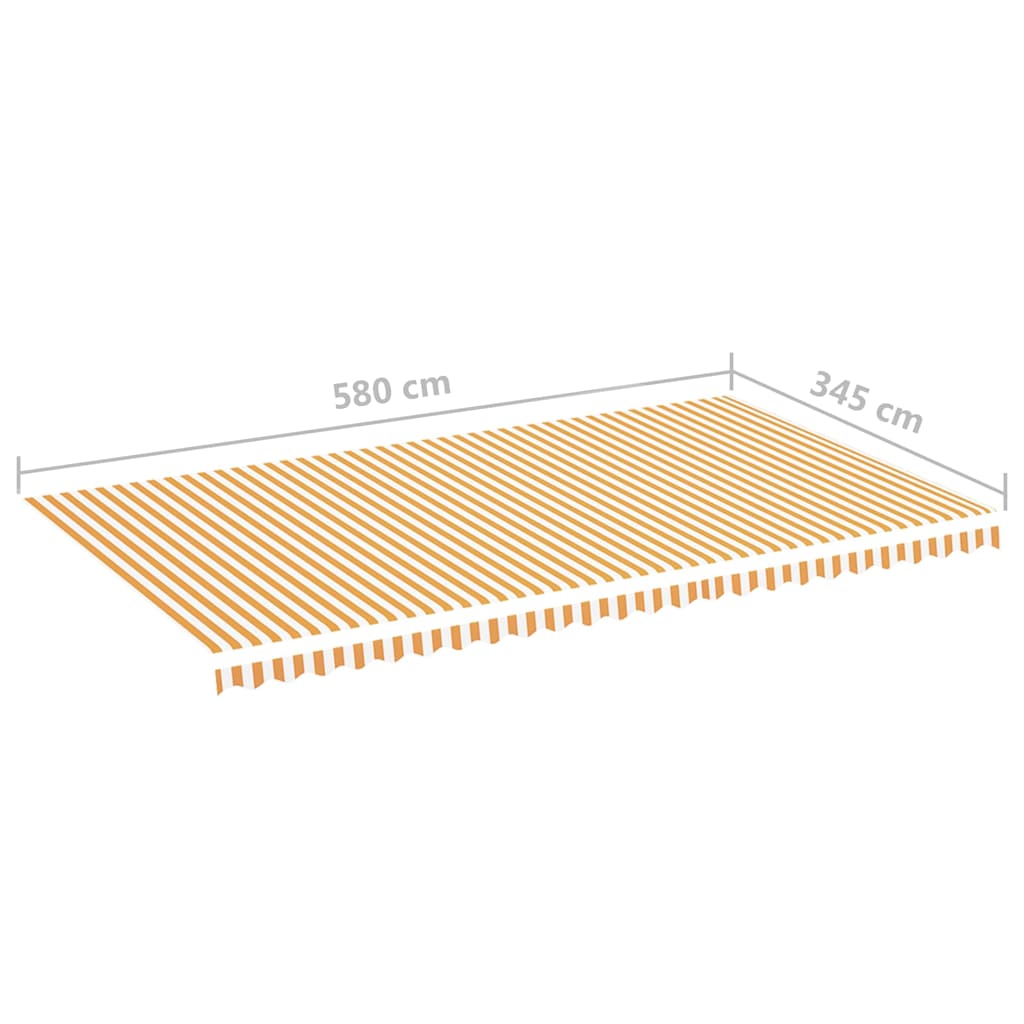 vidaXL Zapasowa tkanina na markizę, żółto-biała, 6x3,5 m