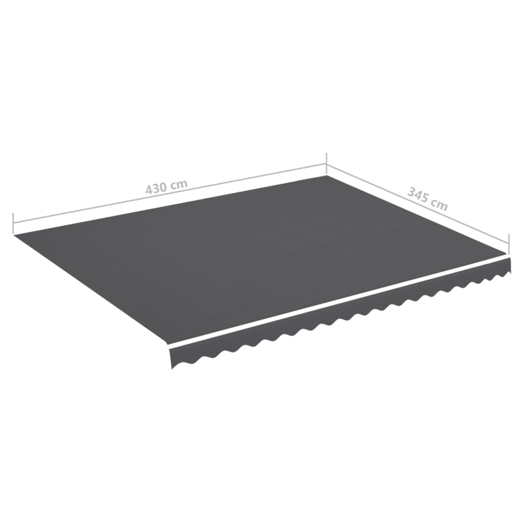 vidaXL Zapasowa tkanina na markizę, antracytowa, 4,5x3,5 m