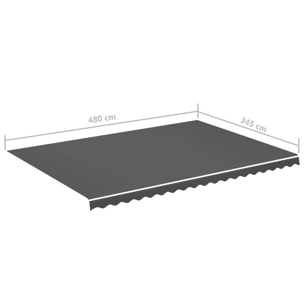 vidaXL Zapasowa tkanina na markizę, antracytowa, 5x3,5 m