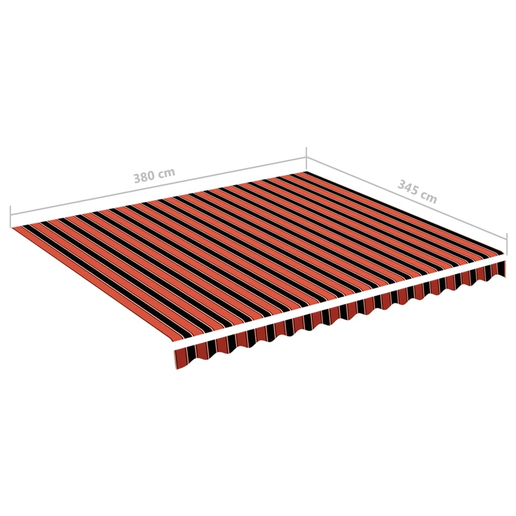 vidaXL Zapasowa tkanina na markizę, pomarańczowo i brązowa, 4x3,5 m