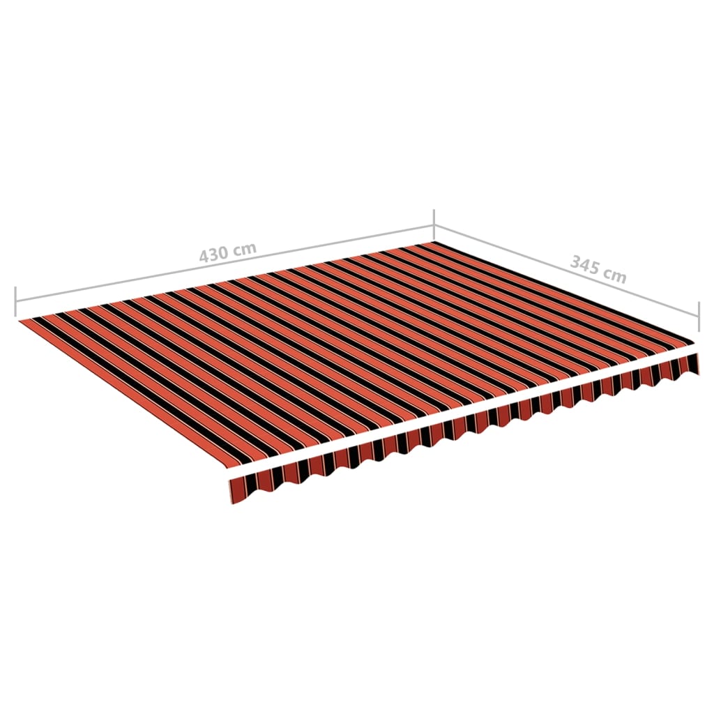 vidaXL Zapasowa tkanina na markizę, pomarańczowo i brązowa, 4,5x3,5 m
