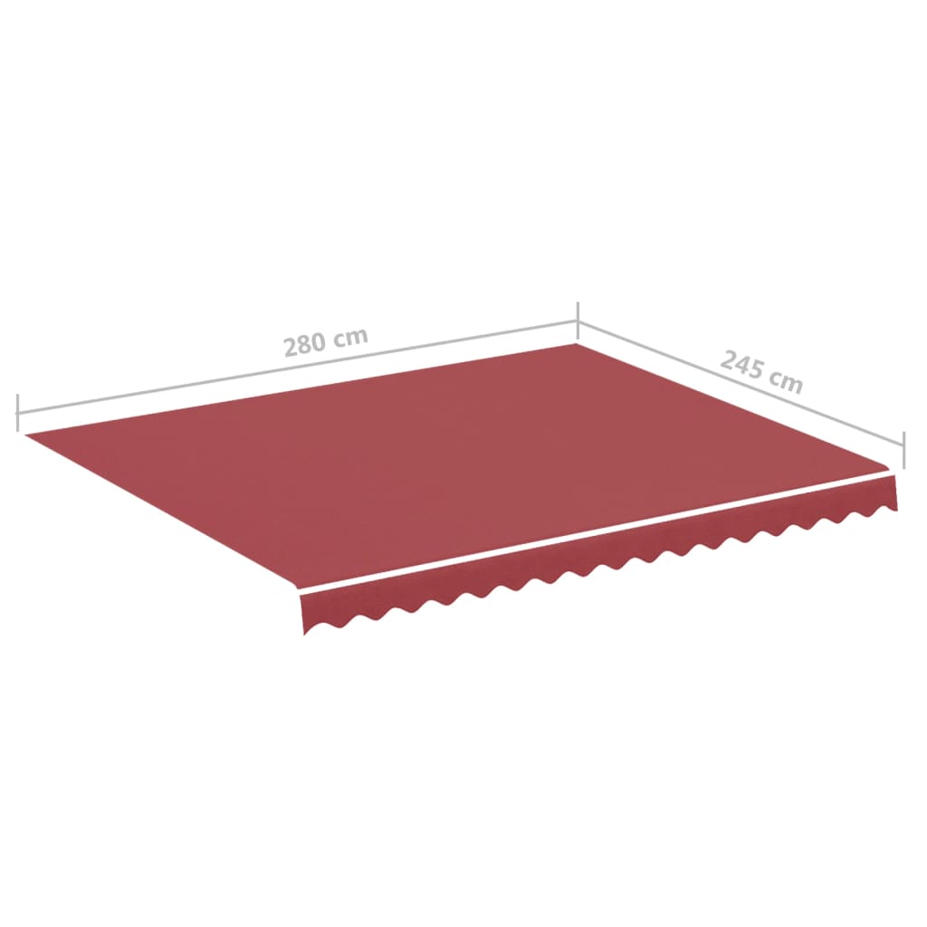 vidaXL Zapasowa tkanina na markizę, burgundowa, 3x2,5 m, poliester