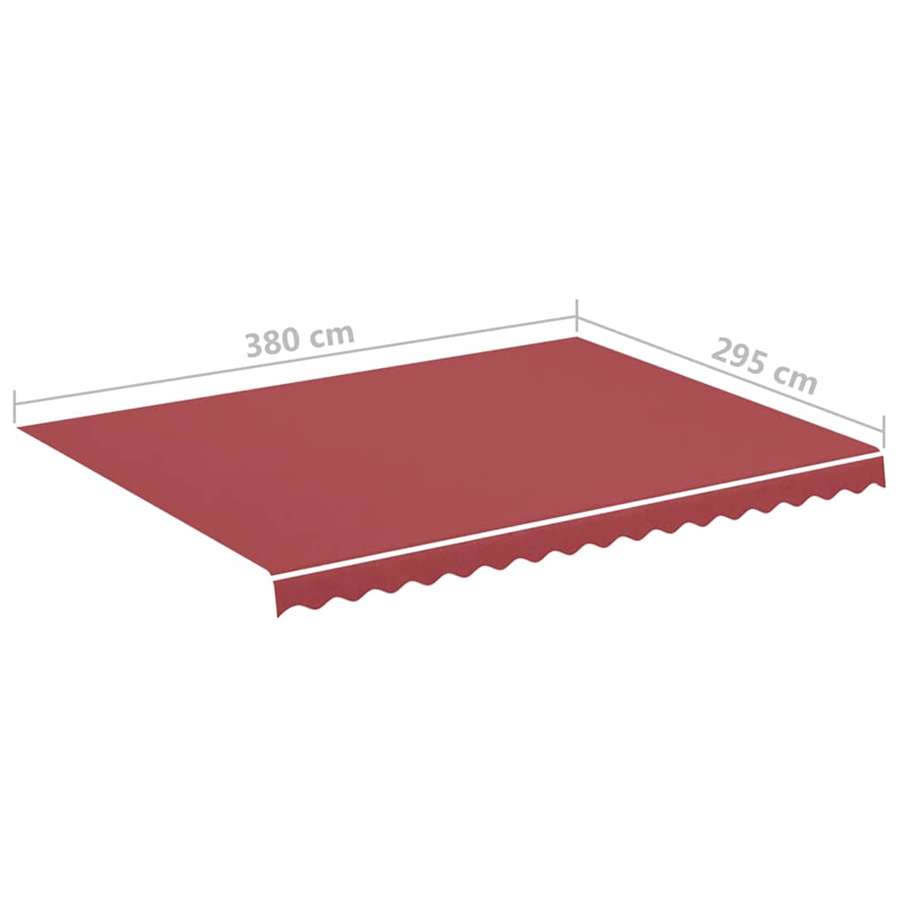 vidaXL Zapasowa tkanina na markizę, burgundowa, 4x3 m, poliester
