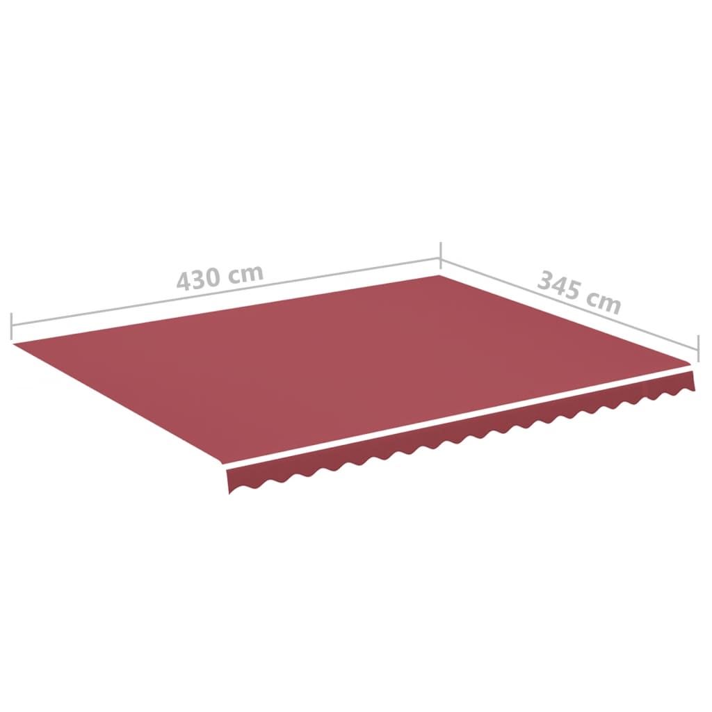 vidaXL Zapasowa tkanina na markizę, burgundowa, 4,5x3,5 m