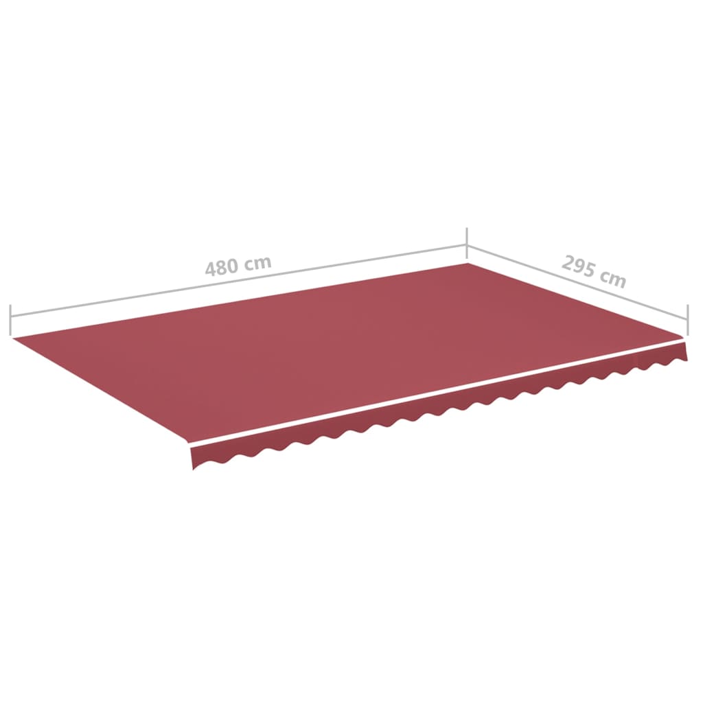vidaXL Zapasowa tkanina na markizę, burgundowa, 5x3 m