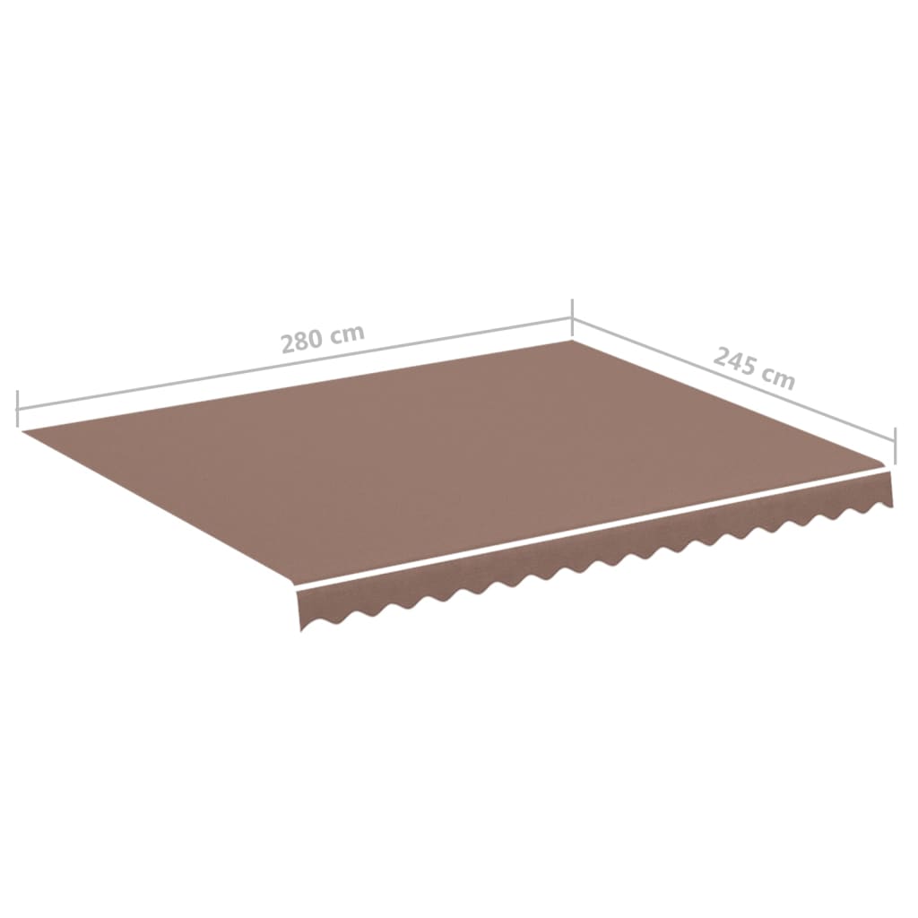 vidaXL Zapasowa tkanina na markizę, brązowa, 3x2,5 m