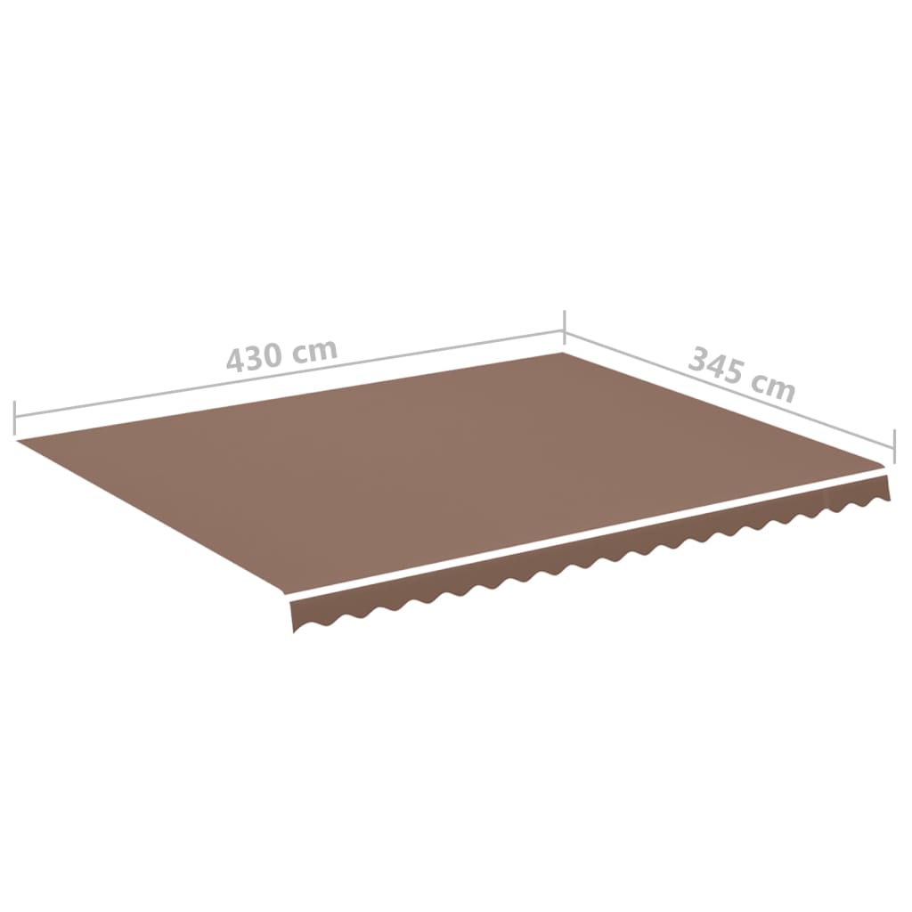 vidaXL Zapasowa tkanina na markizę, brązowa, 4,5 x 3,5 m