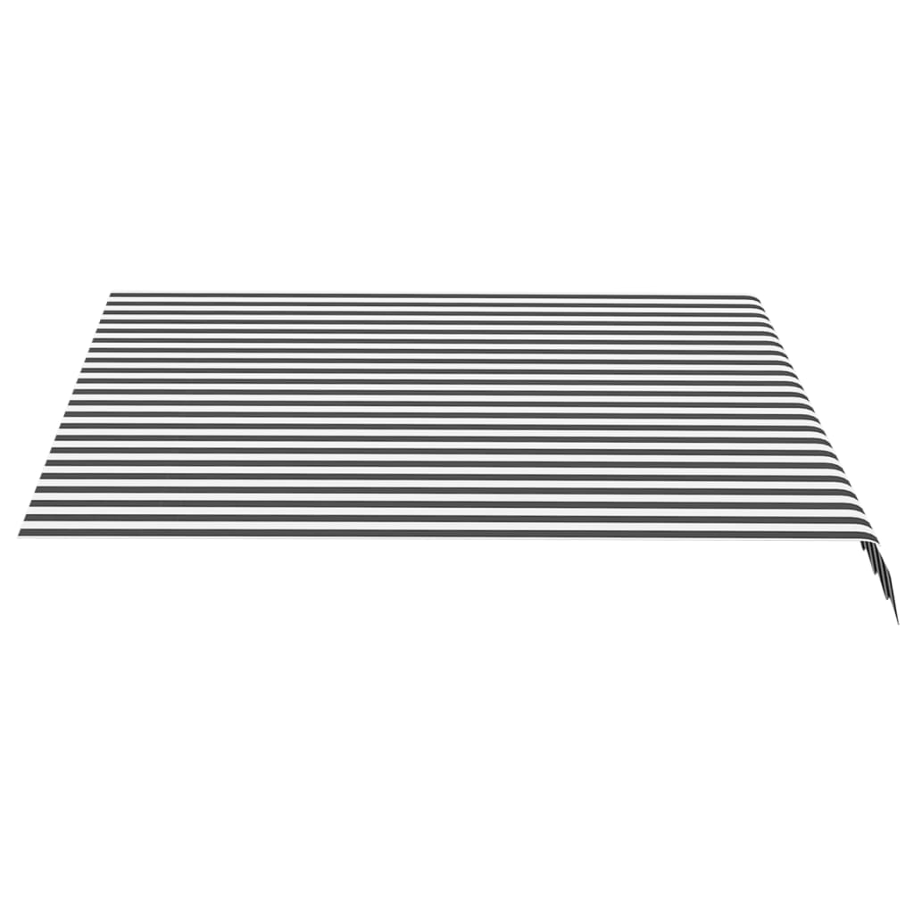 vidaXL Zapasowa tkanina na markizę, antracytowo-biała, 3x2,5 m