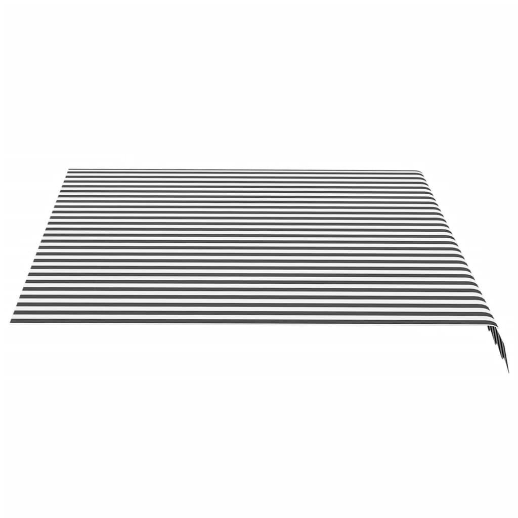 vidaXL Zapasowa tkanina na markizę, antracytowo-biała, 3,5x2,5 m