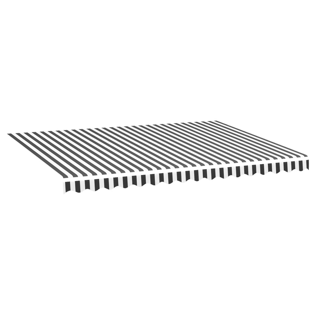 vidaXL Zapasowa tkanina na markizę, antracytowo-biała, 4x3 m