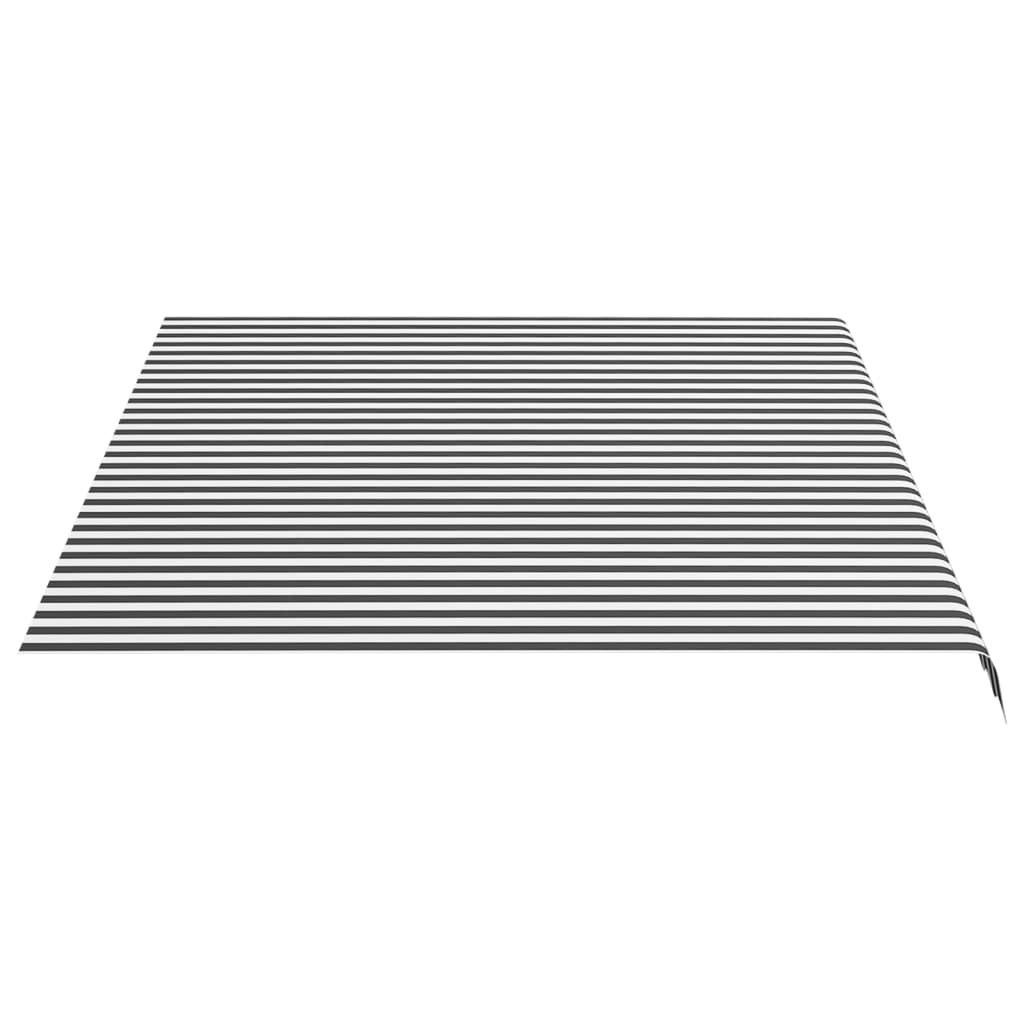 vidaXL Zapasowa tkanina na markizę, antracytowo-biała, 4x3 m