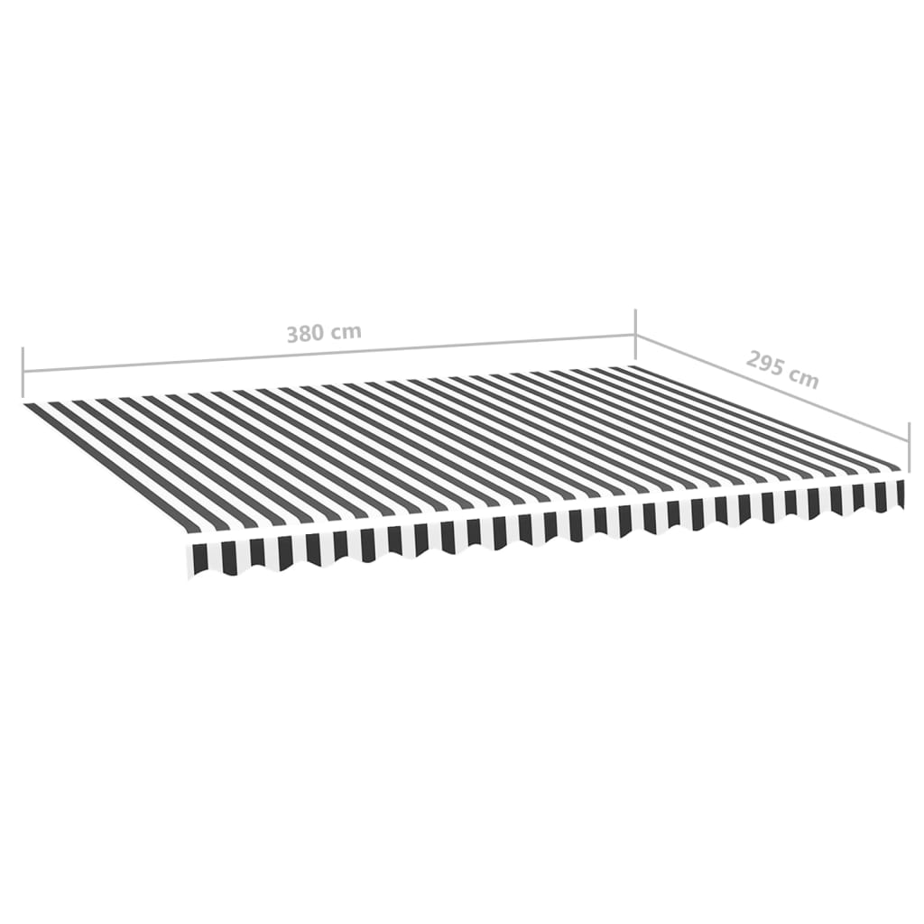 vidaXL Zapasowa tkanina na markizę, antracytowo-biała, 4x3 m