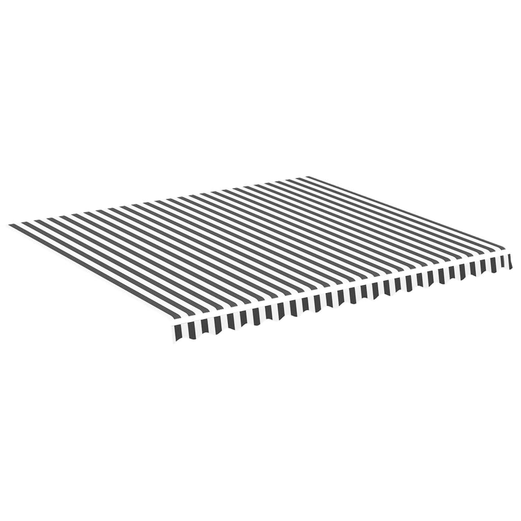 vidaXL Zapasowa tkanina na markizę, antracytowo-biała, 4x3,5 m