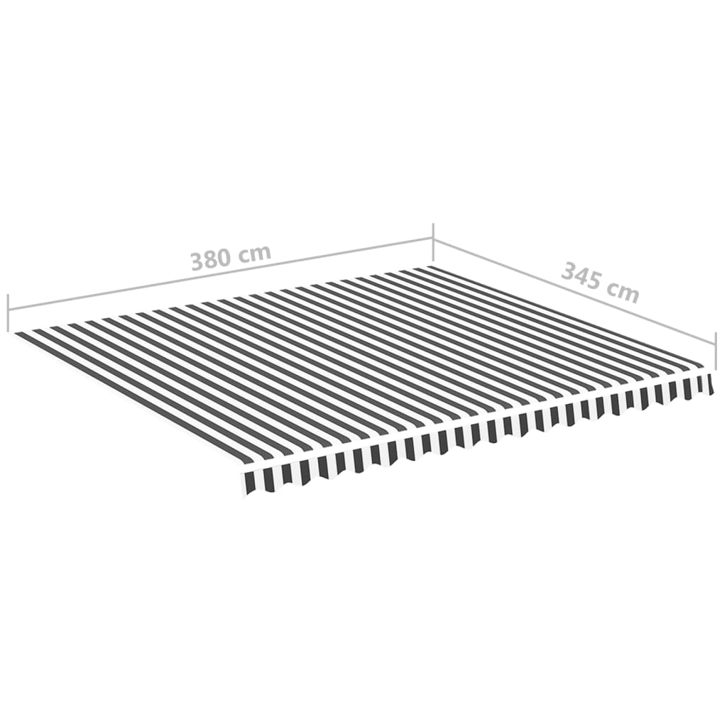 vidaXL Zapasowa tkanina na markizę, antracytowo-biała, 4x3,5 m