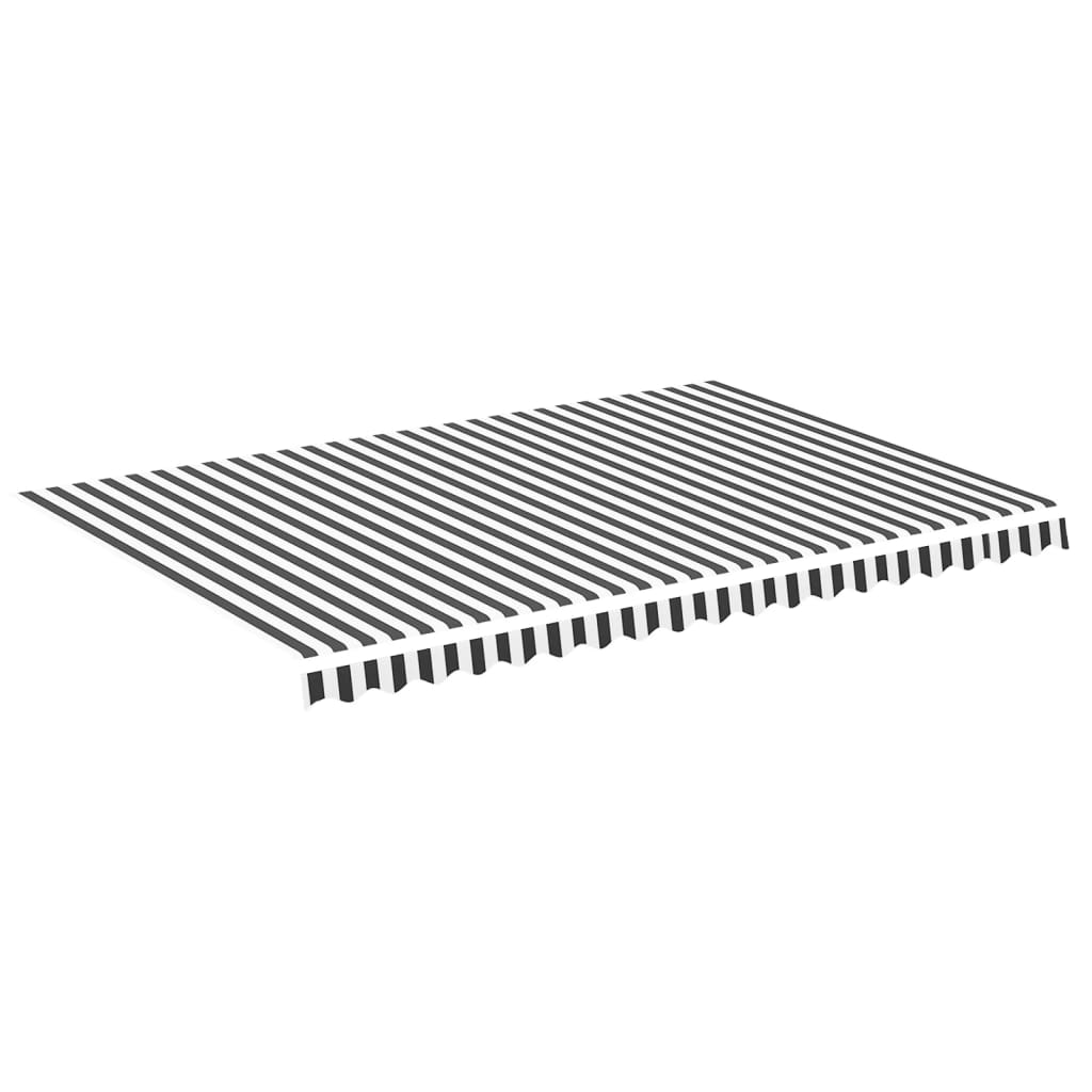 vidaXL Zapasowa tkanina na markizę, antracytowo-biała, 4,5x3 m