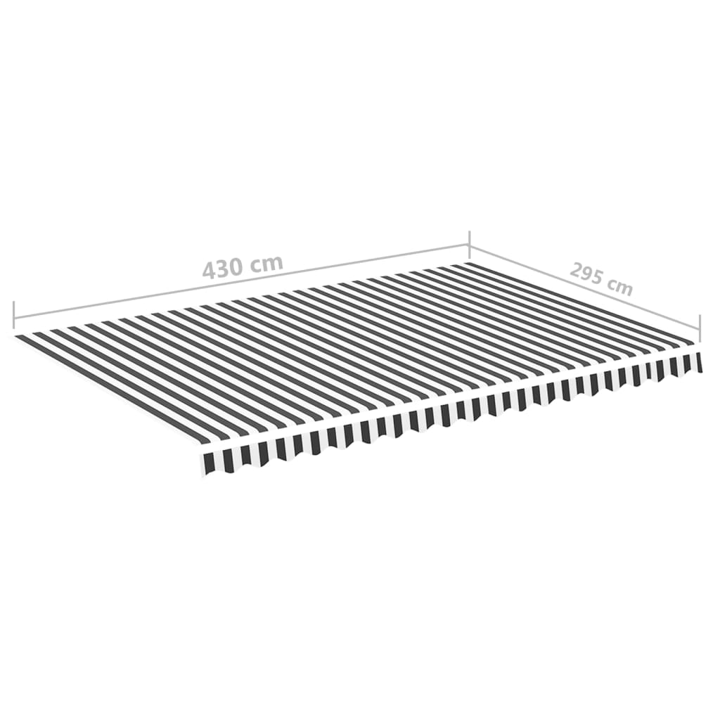 vidaXL Zapasowa tkanina na markizę, antracytowo-biała, 4,5x3 m