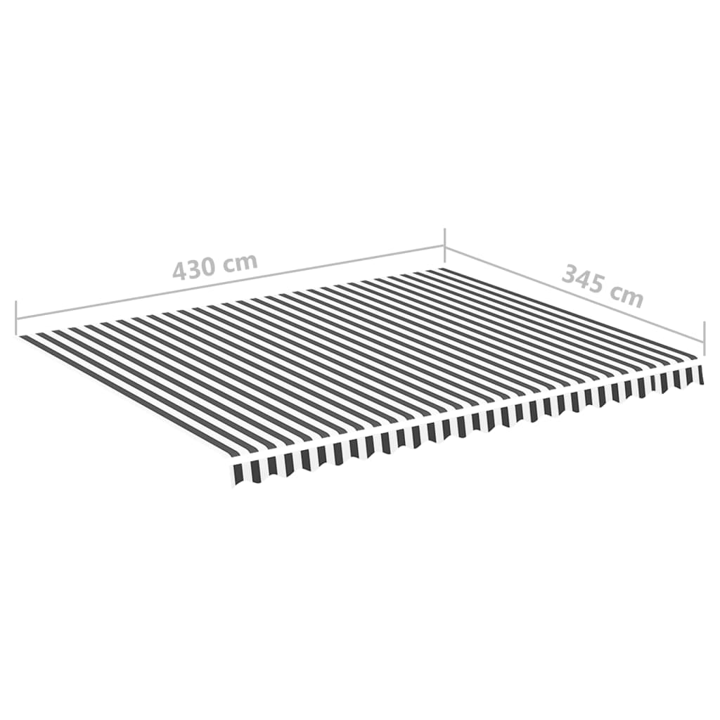 vidaXL Zapasowa tkanina na markizę, antracytowo-biała, 4,5x3,5 m