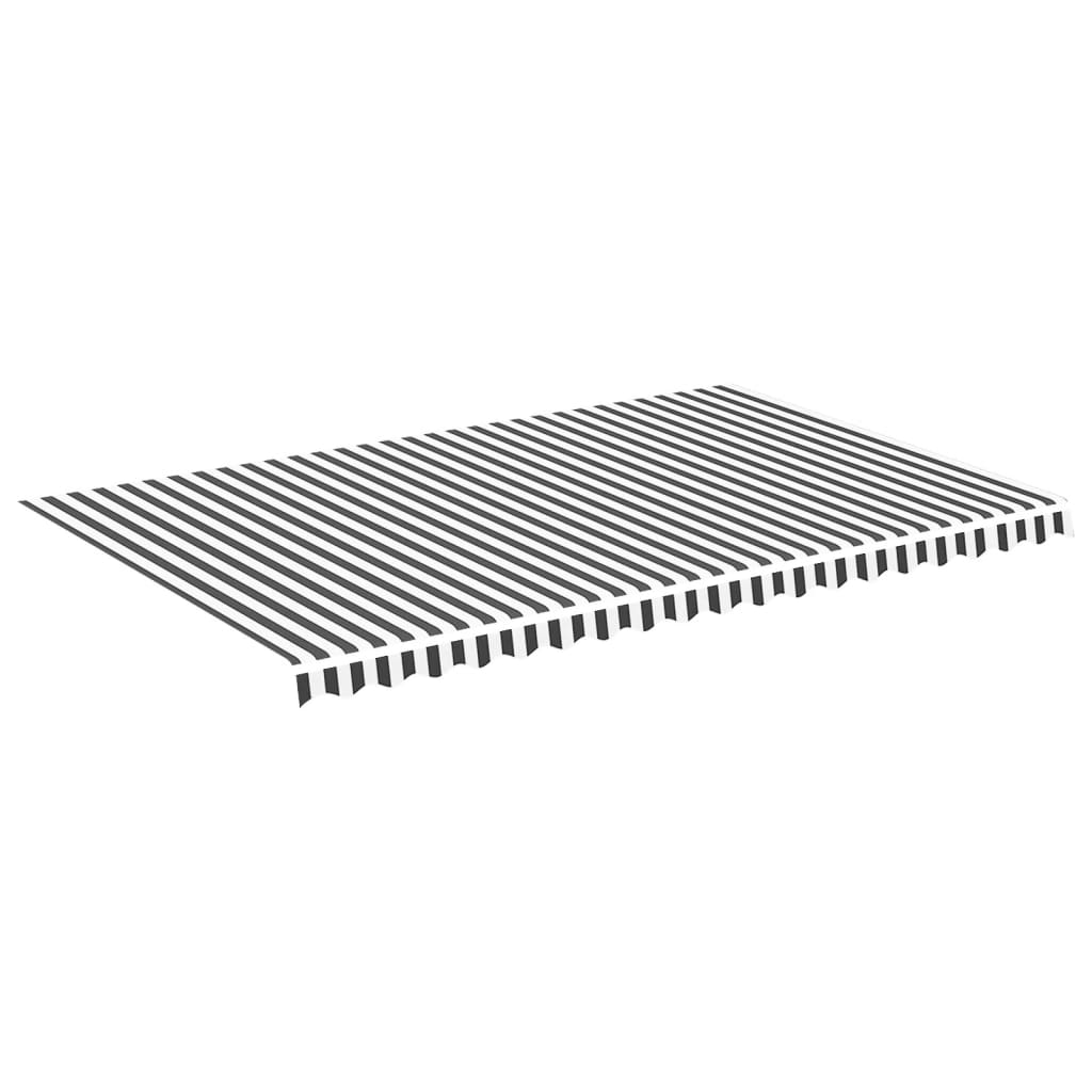 vidaXL Zapasowa tkanina na markizę, antracytowo-biała, 5x3 m