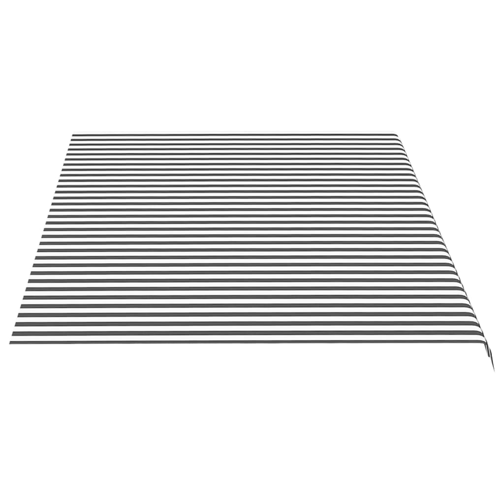 vidaXL Zapasowa tkanina na markizę, antracytowo-biała, 5x3 m