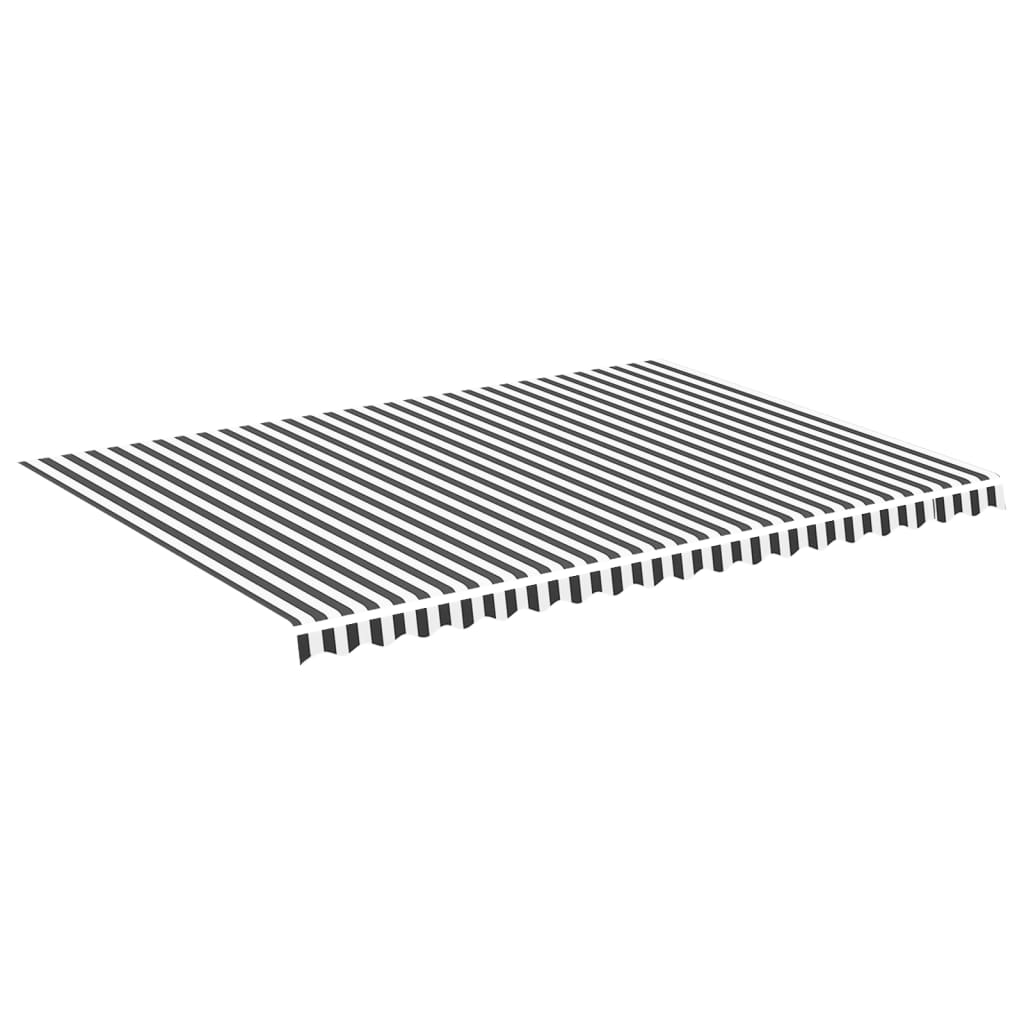 vidaXL Zapasowa tkanina na markizę, antracytowo-biała, 5x3,5 m